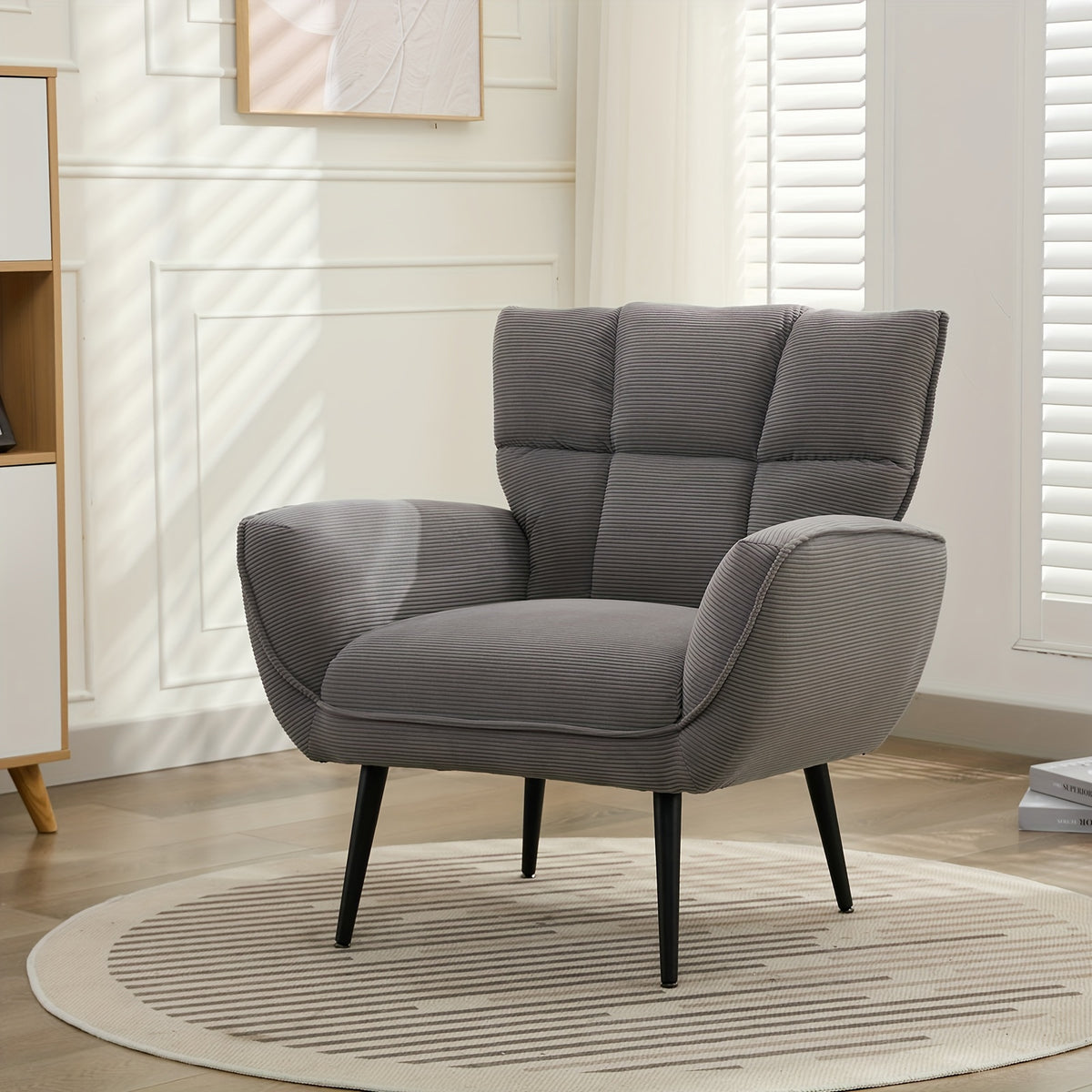 accent chair upholstered living room chair high wingback - Temu