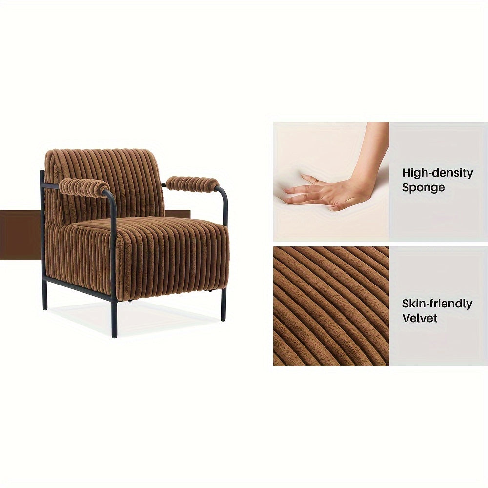 1 single modern metal frame upholstered armchair thickened - Temu