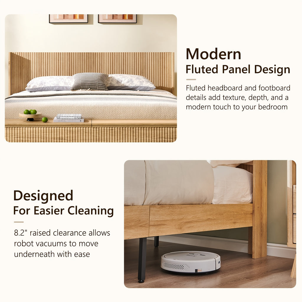 space saving upholstered platform bed in king queen sizes - Temu