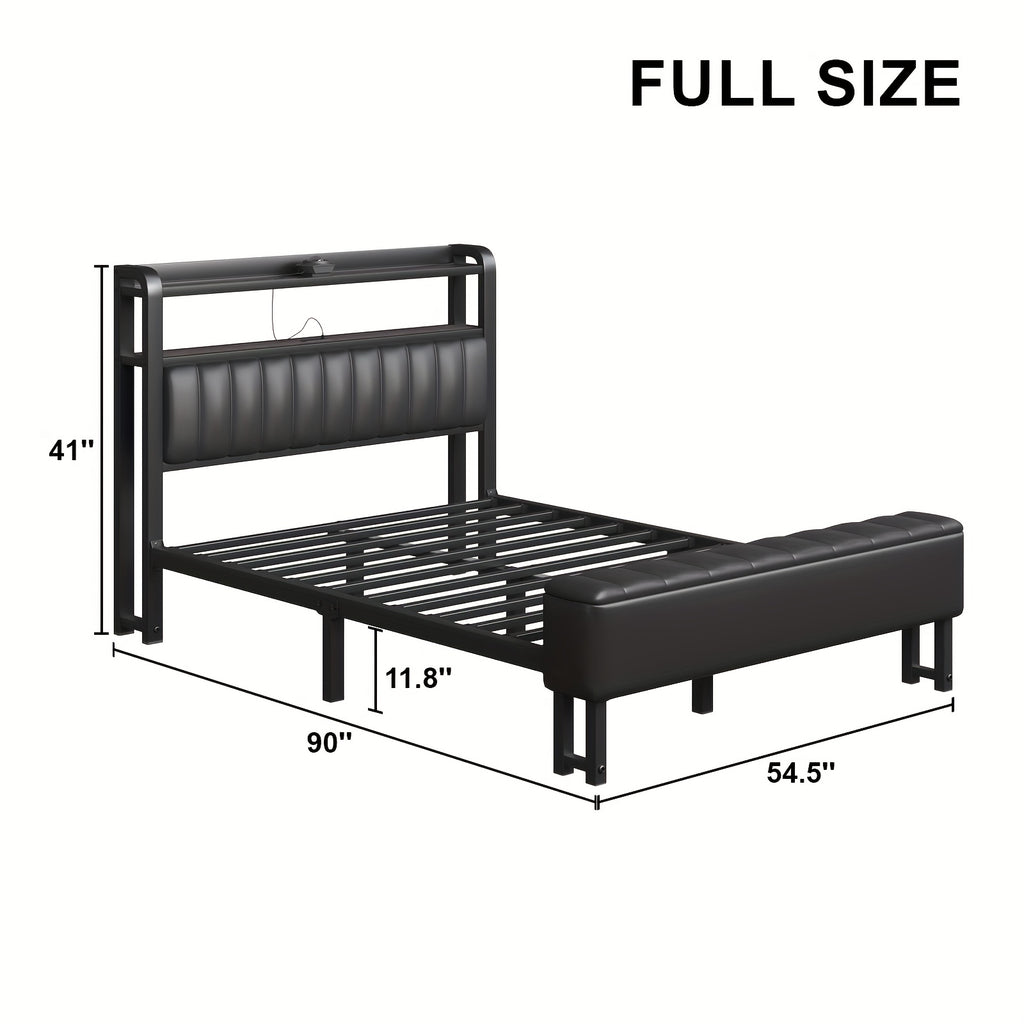 metal platform bed storage   upholstered headboard - Temu