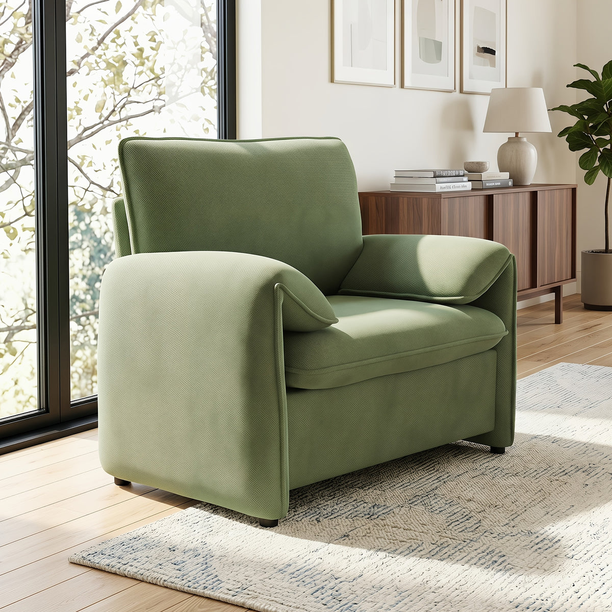 oversized chenille accent chair 37 deep   seat cloud - Temu