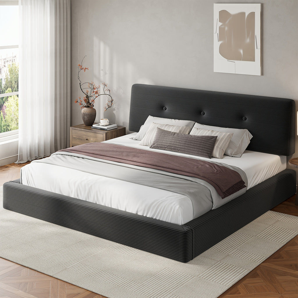 cloud bed frame adjustable headboard upholstered soft king - Temu