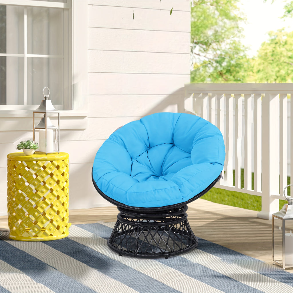 37 wicker papasan circle chair 360 swivel outdoor furniture - Temu