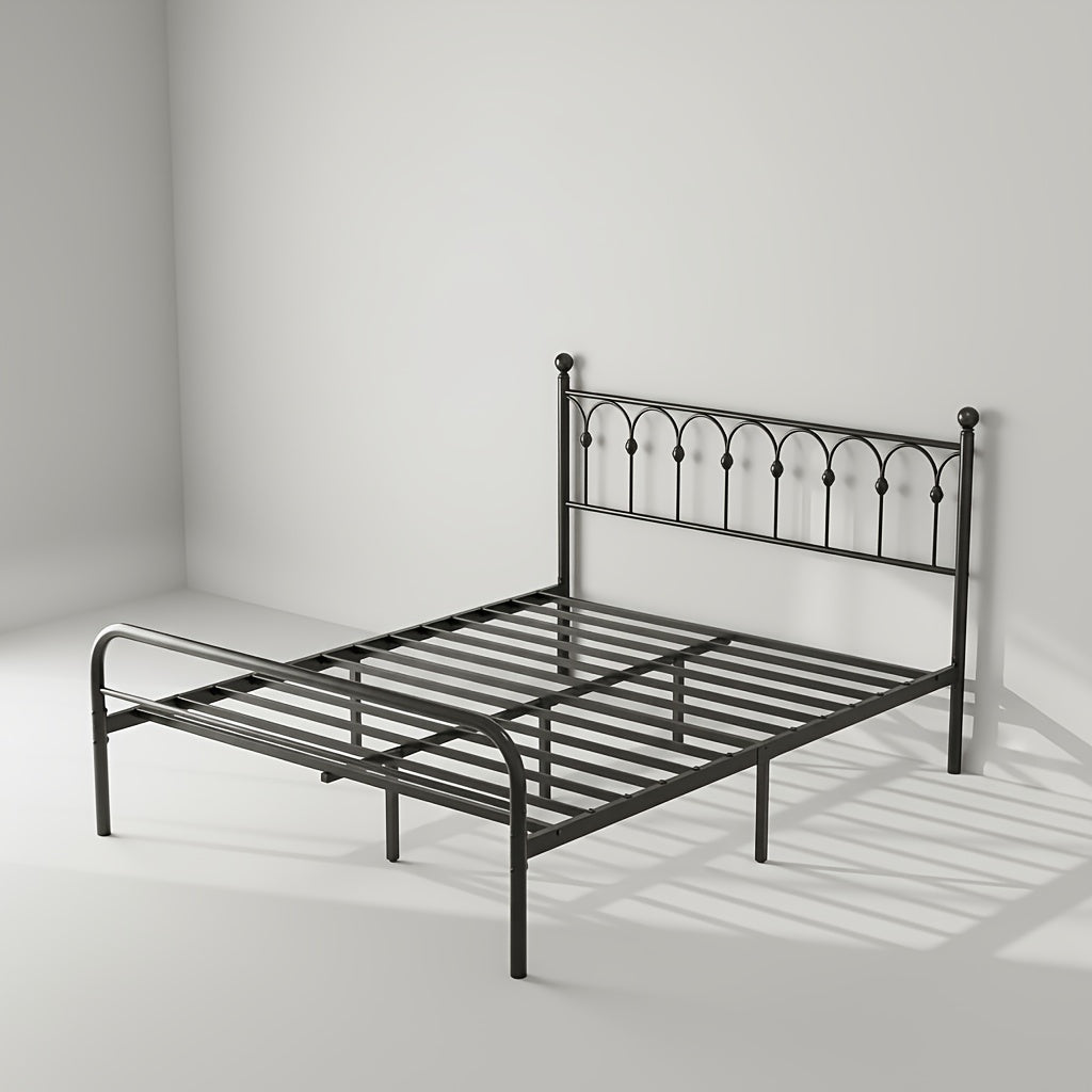 a metal bed frame featuring bed storage a rounded base - Temu