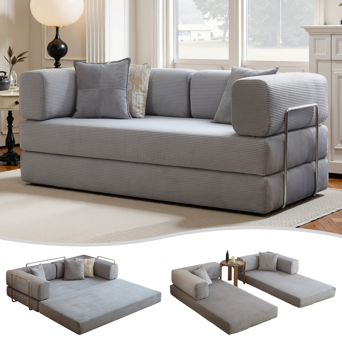 boneless sofa bed convertible   armrest pillow - Temu