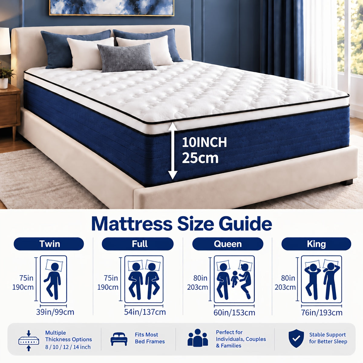 8 10 12 14 inch mattress twin full queen king size mattress - Temu