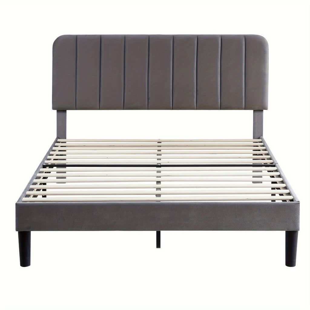 platform bed frame in velvet upholstery suitable full queen - Temu