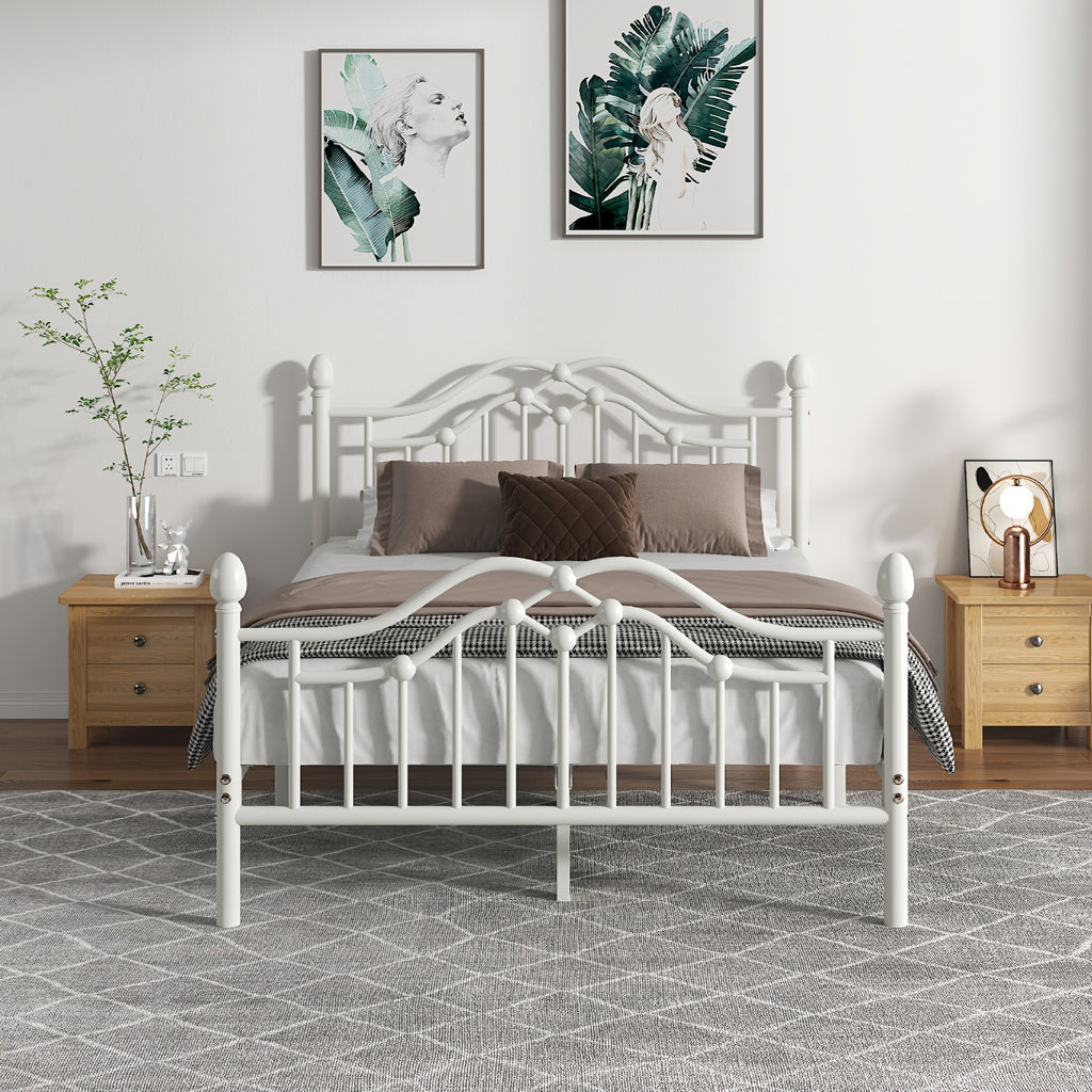 sturdy metal bed frame a victorian style headboard footboard - Temu