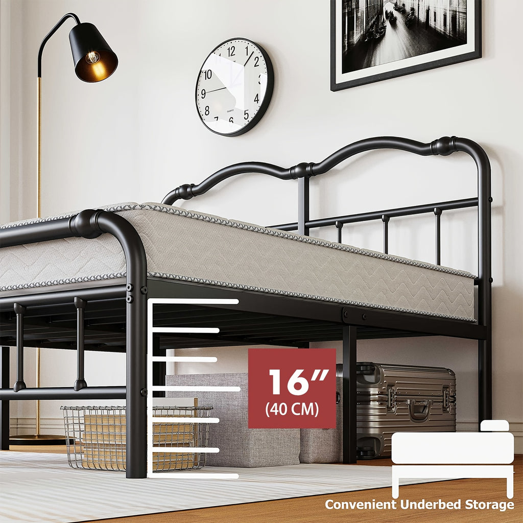 bed frame headboard footboard vintage style steel - Temu