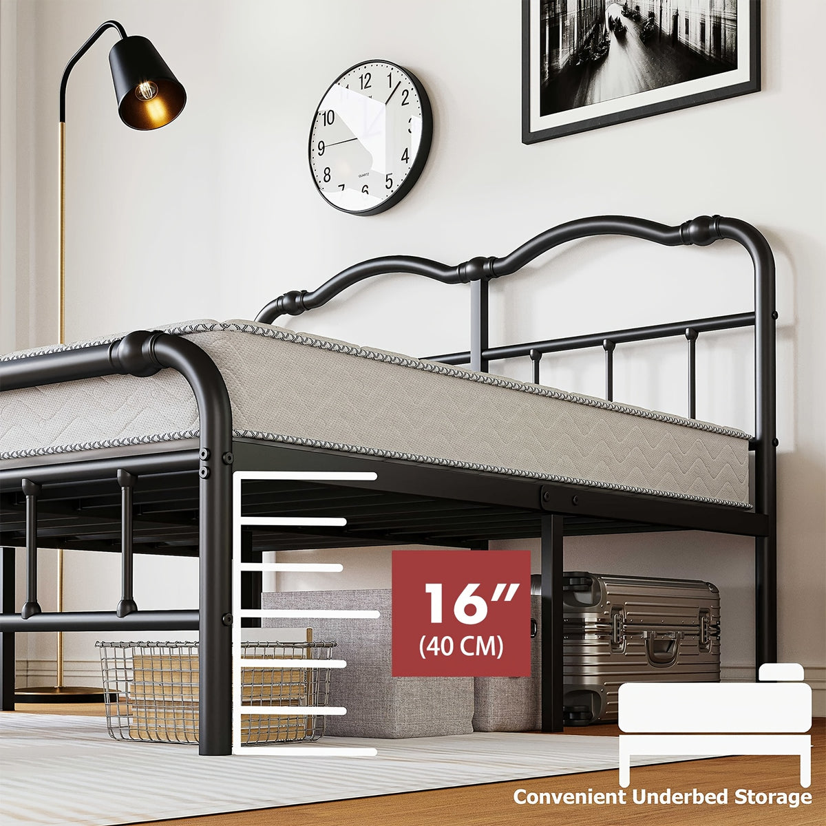 bed frame headboard footboard vintage style steel - Temu