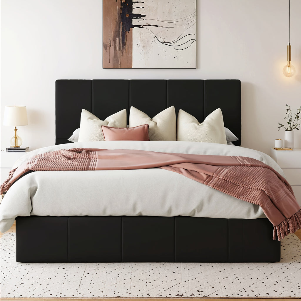 lift storage bed modern velvet upholstered headboard - Temu