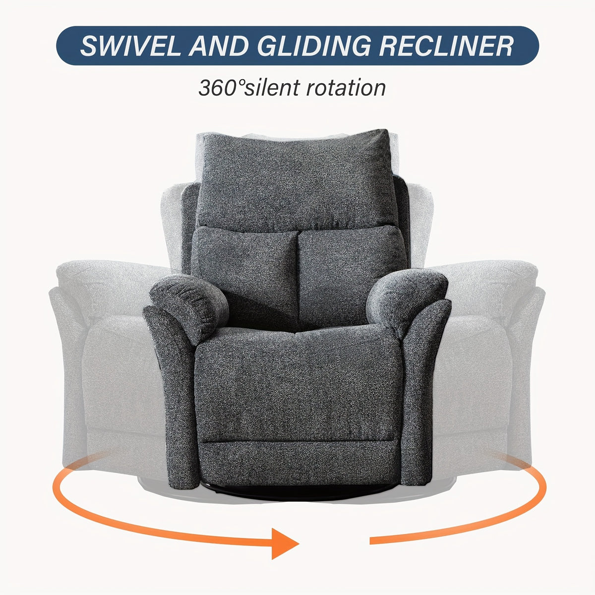 360 degree swivel manual glider rocking recliner   lazy - Temu