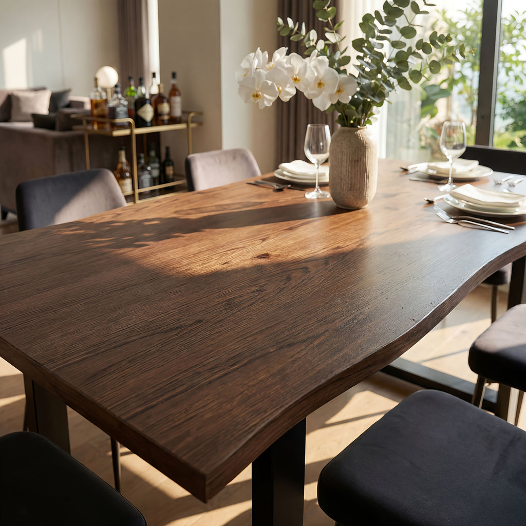 modern 6 person solid wood dining table large dining table - Temu