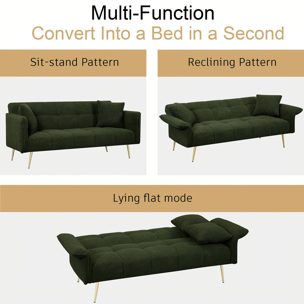 teddy velvet sofa bed convertible armrests temu - Temu