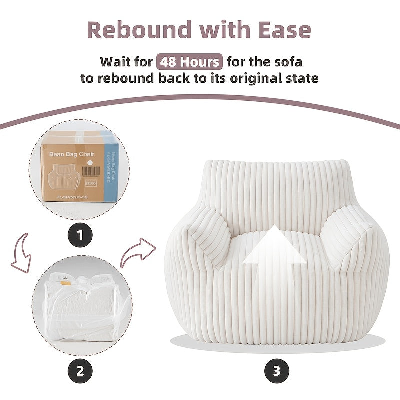 plush bean   chair cozy fluffy single   couch armrests - Temu