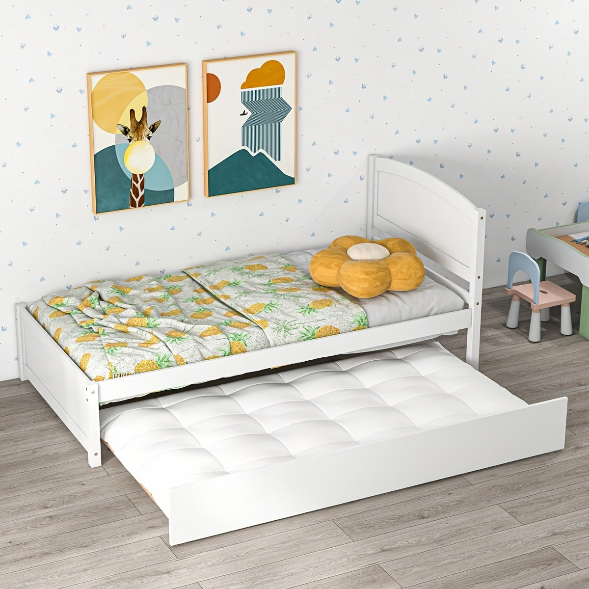 twin sized daybed a pull trundle made solid wood featuring - Temu