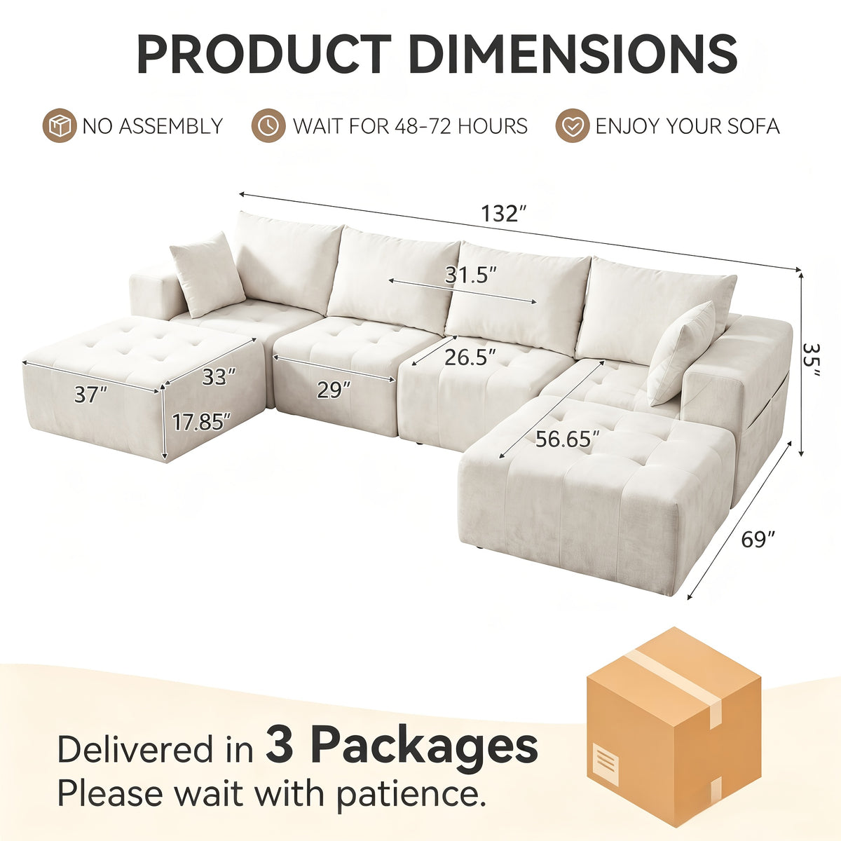 130 oversized cloud sectional couches convertible l u shape - Temu
