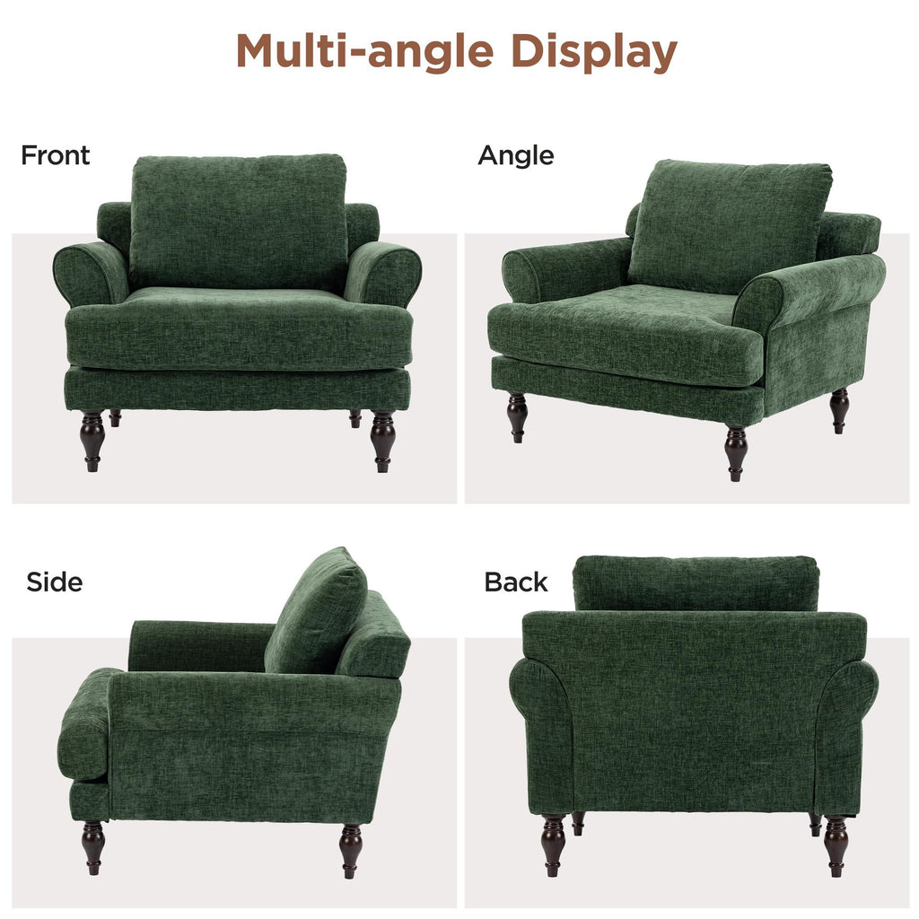 oversized linen fabric accent chair upholstered single sofa - Temu