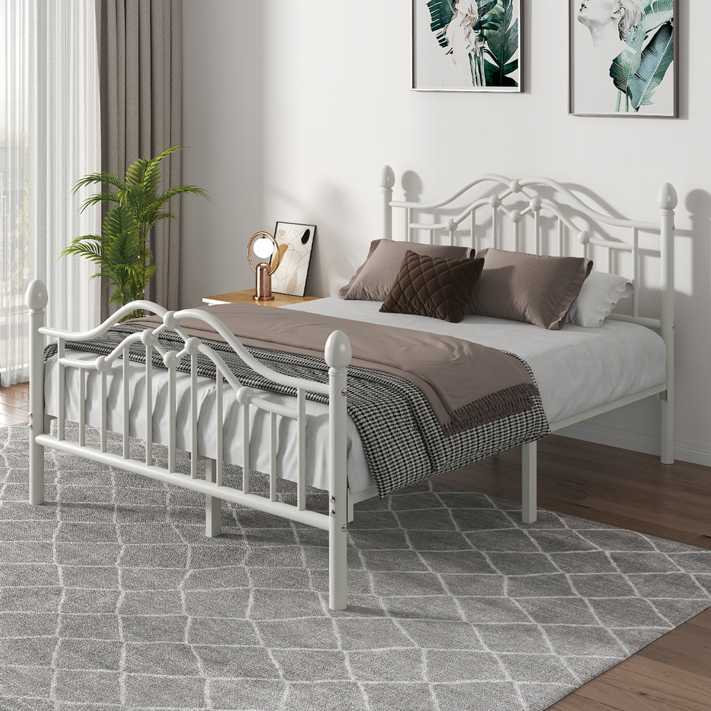 sturdy metal bed frame a victorian style headboard footboard - Temu