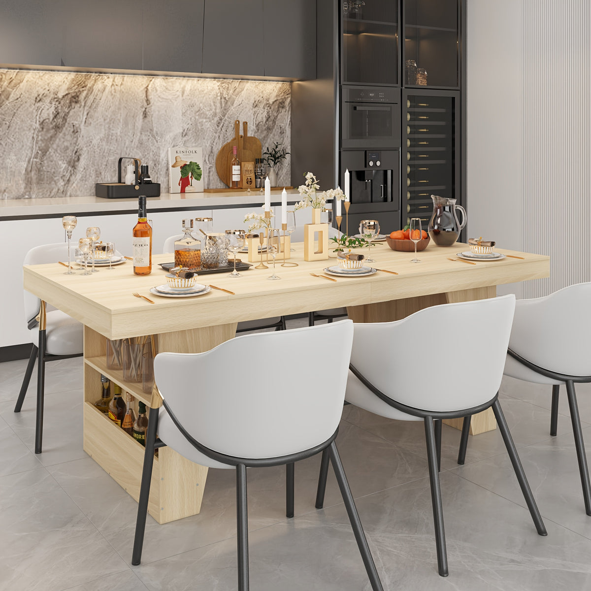 78 7 inch hardwood dining table suitable 6 8 individuals - Temu