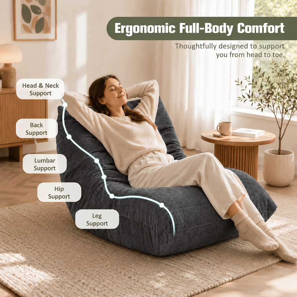 oversized bean bag chair   premium fabric foam filled - Temu