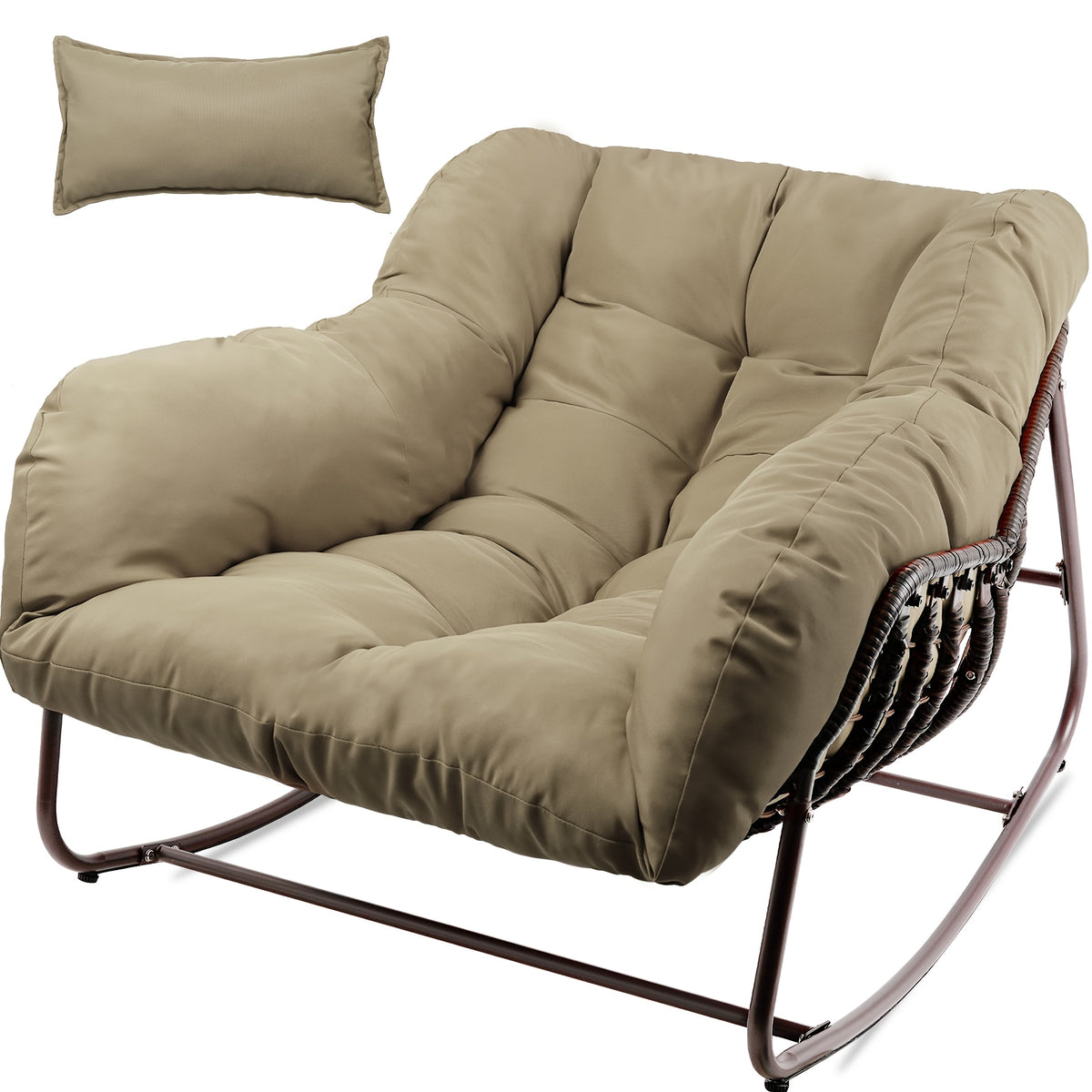 papasan rocking chair outdoor weather wicker papasan patio - Temu