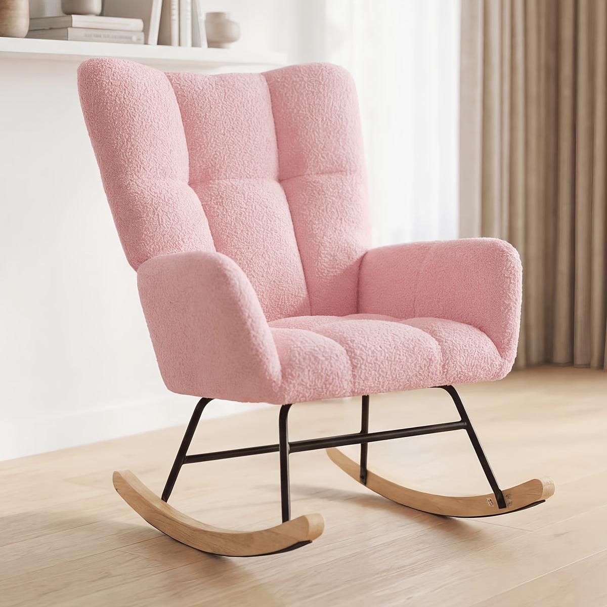 teddy upholstered rocking chair comfy glider rocker high - Temu