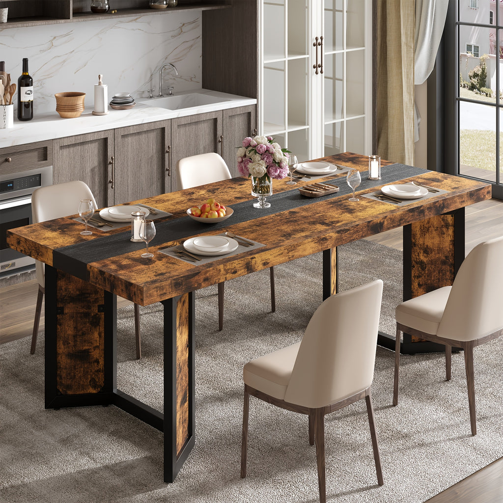 a   industrial dining table designed 6 8 individuals - Temu