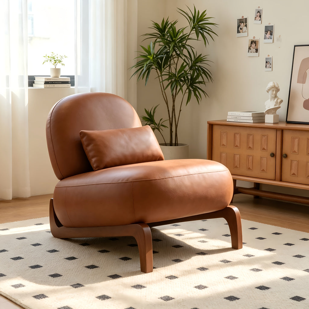 fashionable single person leisure chair solid wood curved - Temu