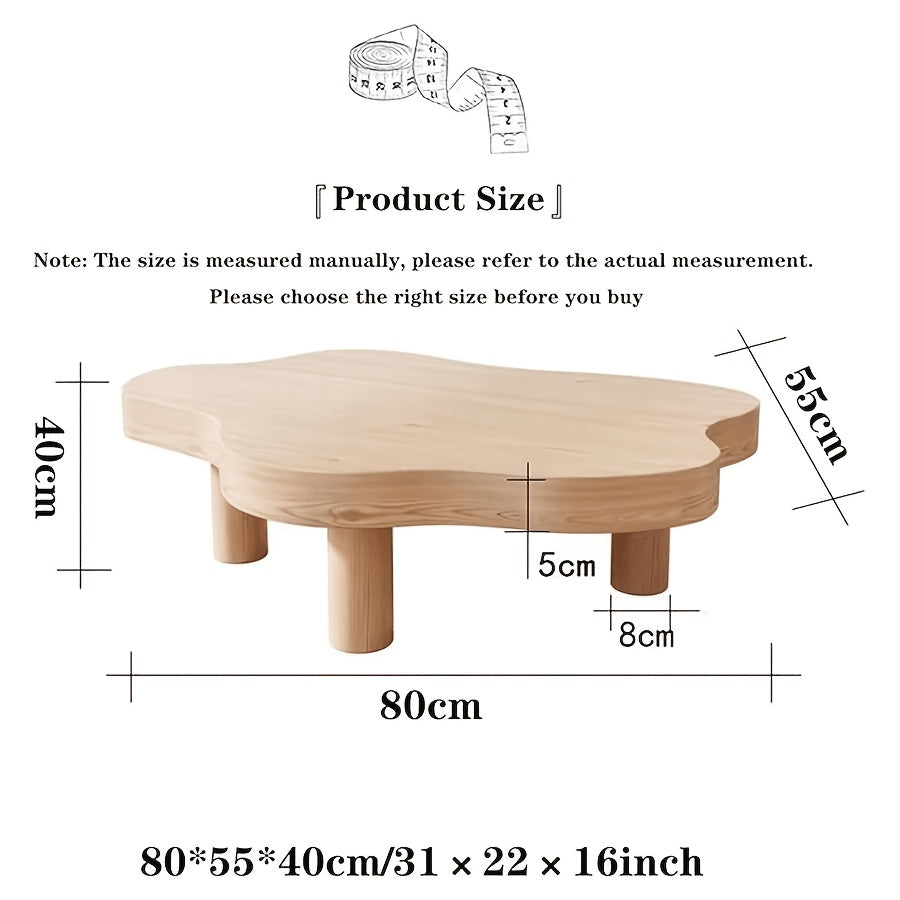 cloud shaped irregular wooden coffee table indoor thickened - Temu