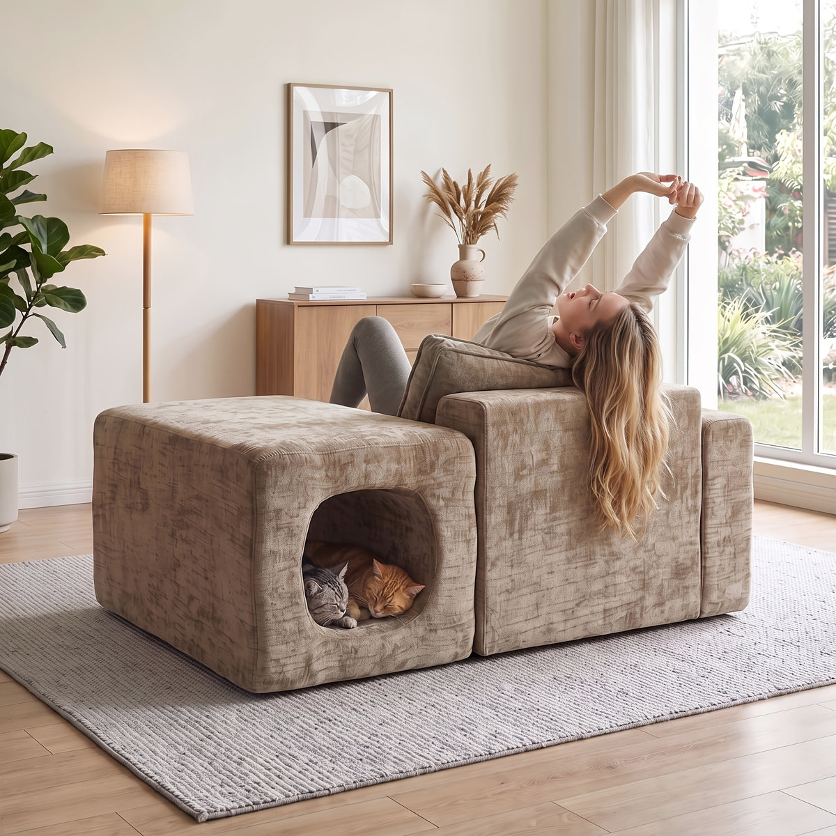 pet friendly chaise lounge chair built in cat house suitable - Temu