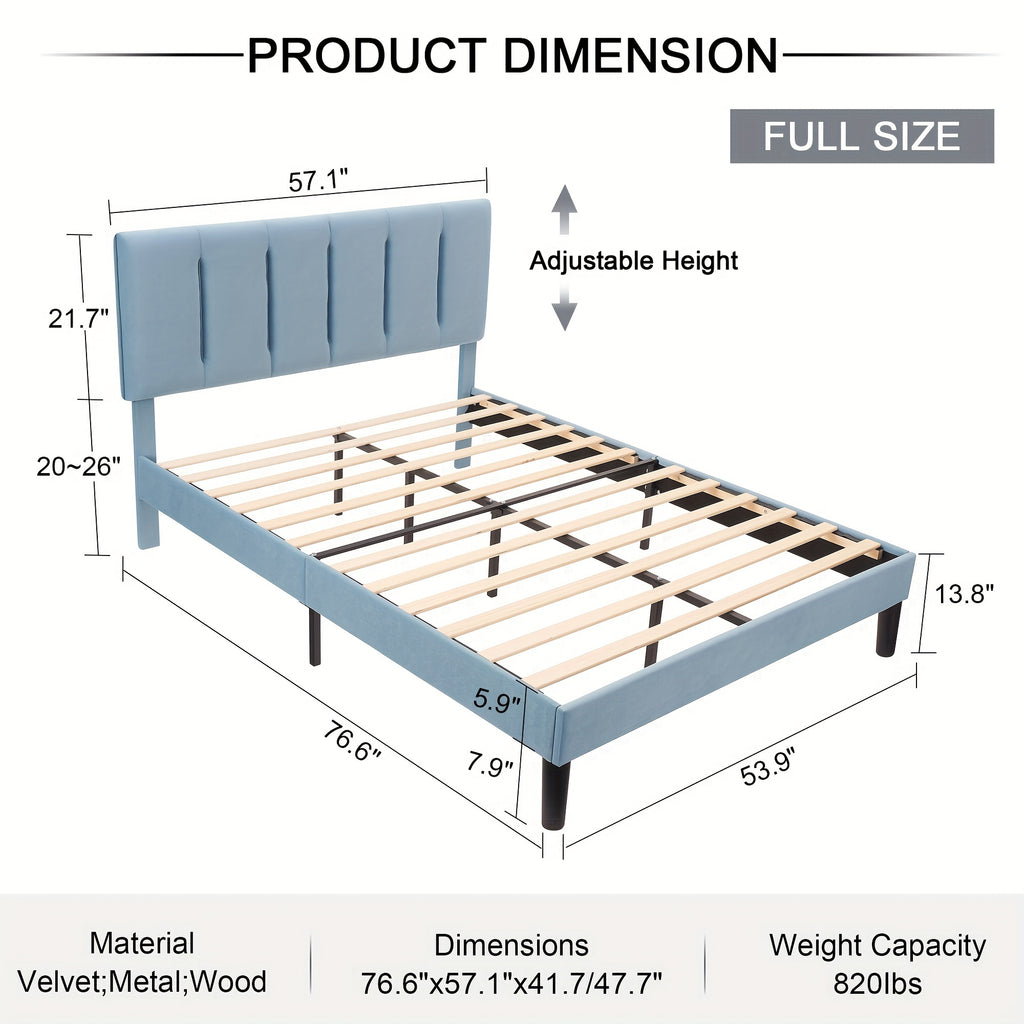 modern upholstered platform bed frame adjustable fabric - Temu