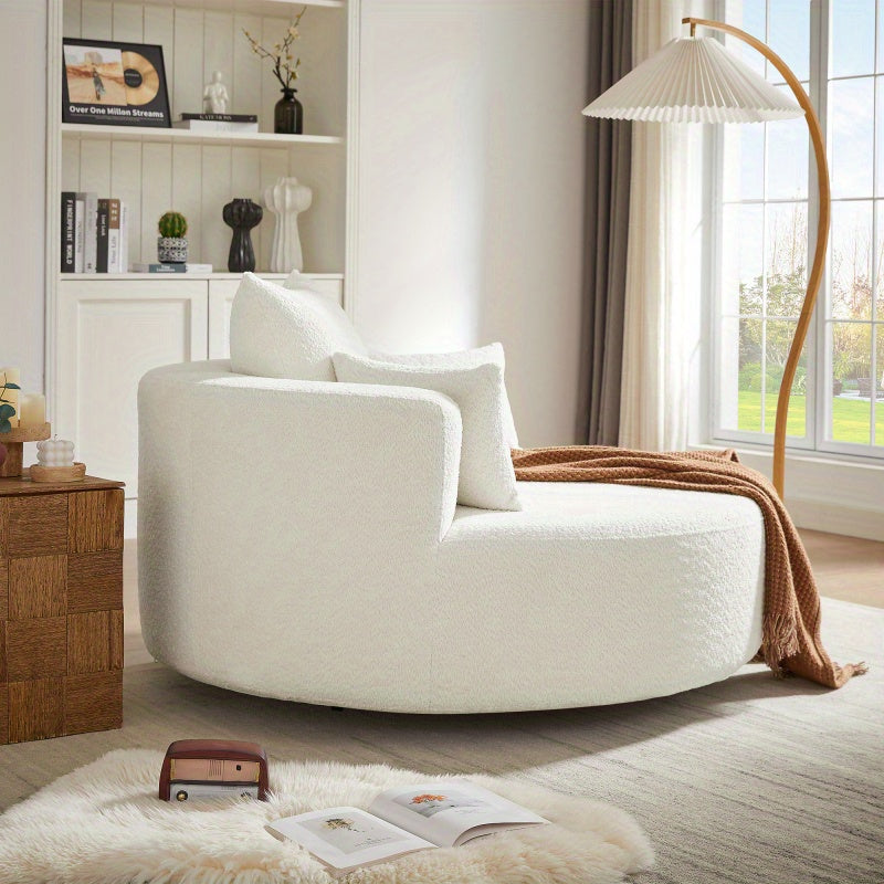 54 360 swivel   accent chair 3 pillows round sofa chair - Temu