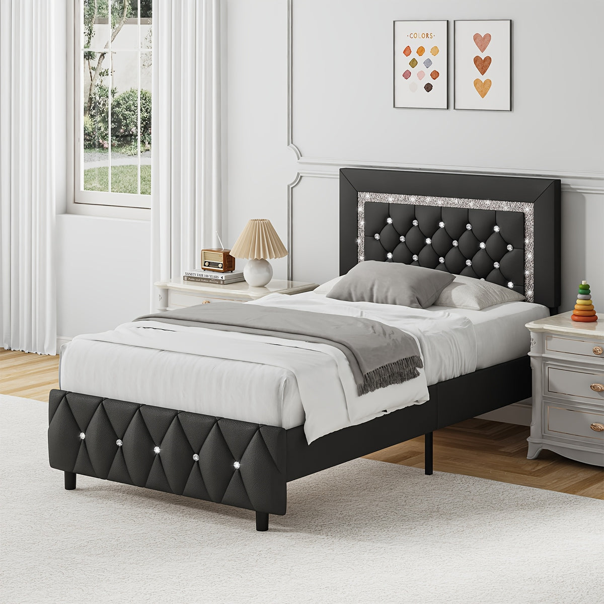 halloween twin full queen king upholstered bed frame diamond - Temu
