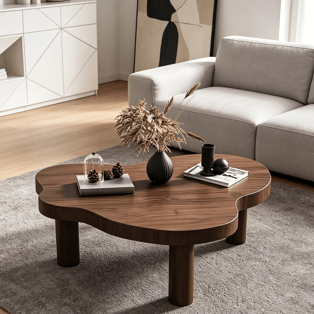 cloud shaped irregular wooden coffee table indoor thickened - Temu