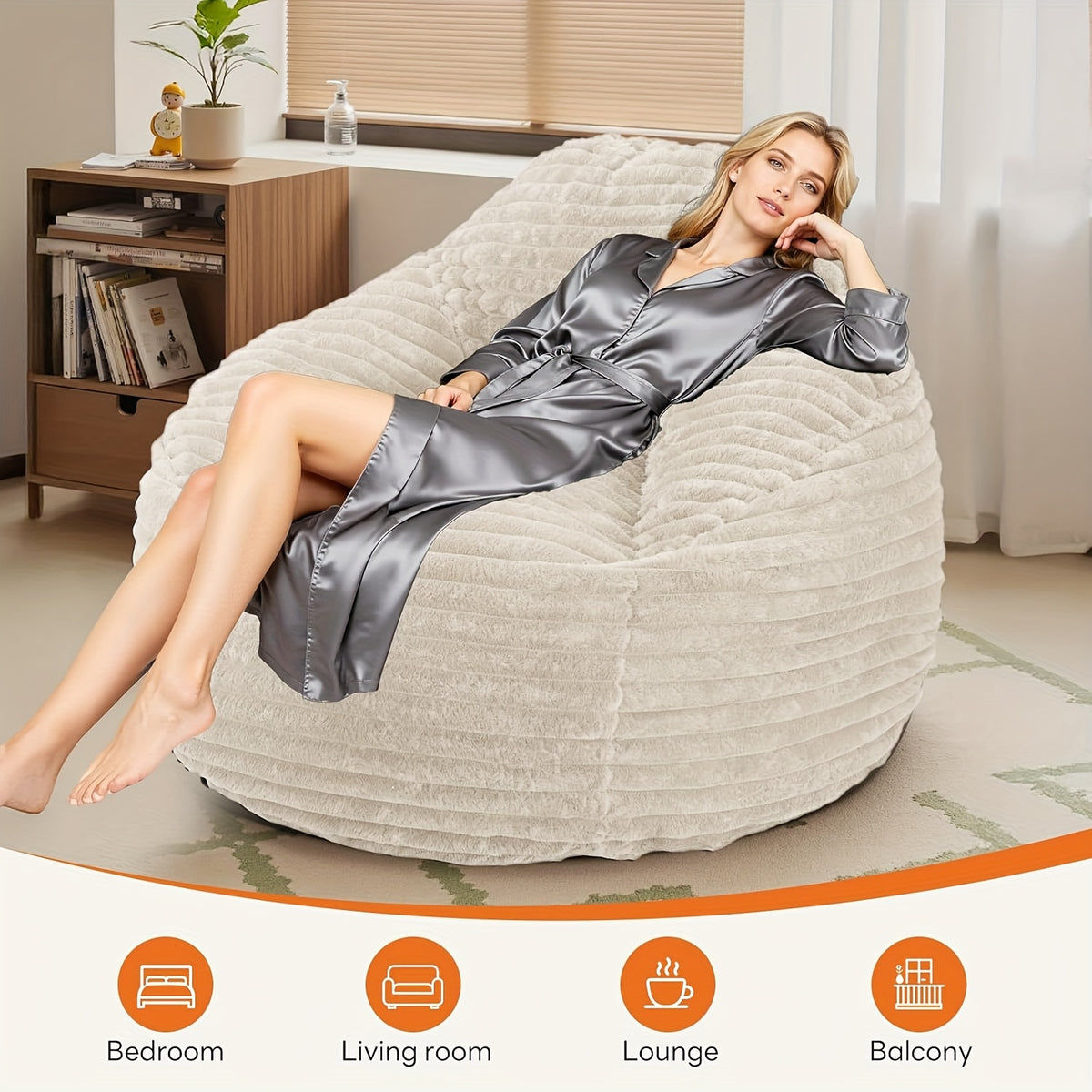memory foam bean bag chair 39 inch backrest armrests comfy - Temu