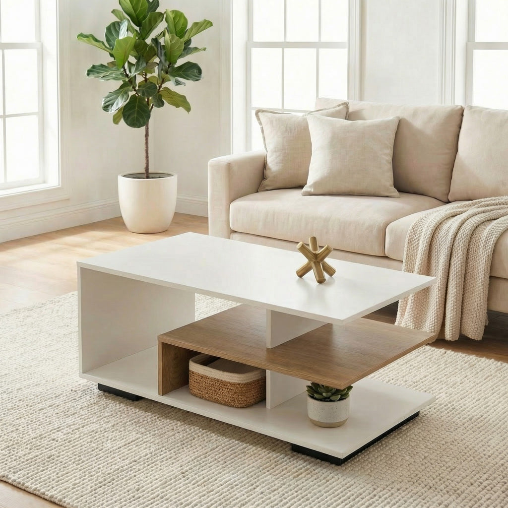3 tier geometric coffee table modern   - Temu