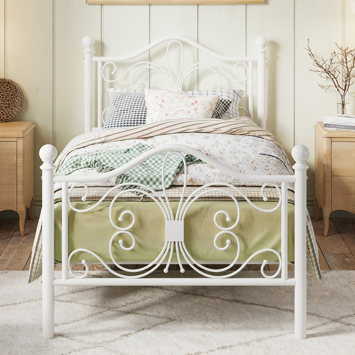 metal bed frame headboard platform bed   - Temu
