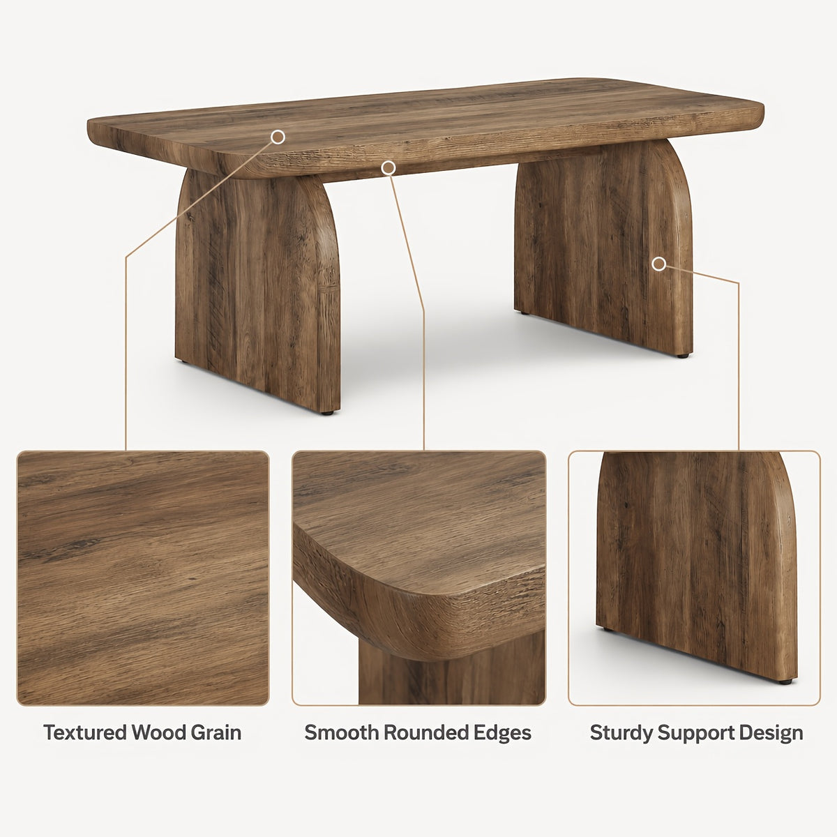 rustic wood   table rectangular living room - Temu