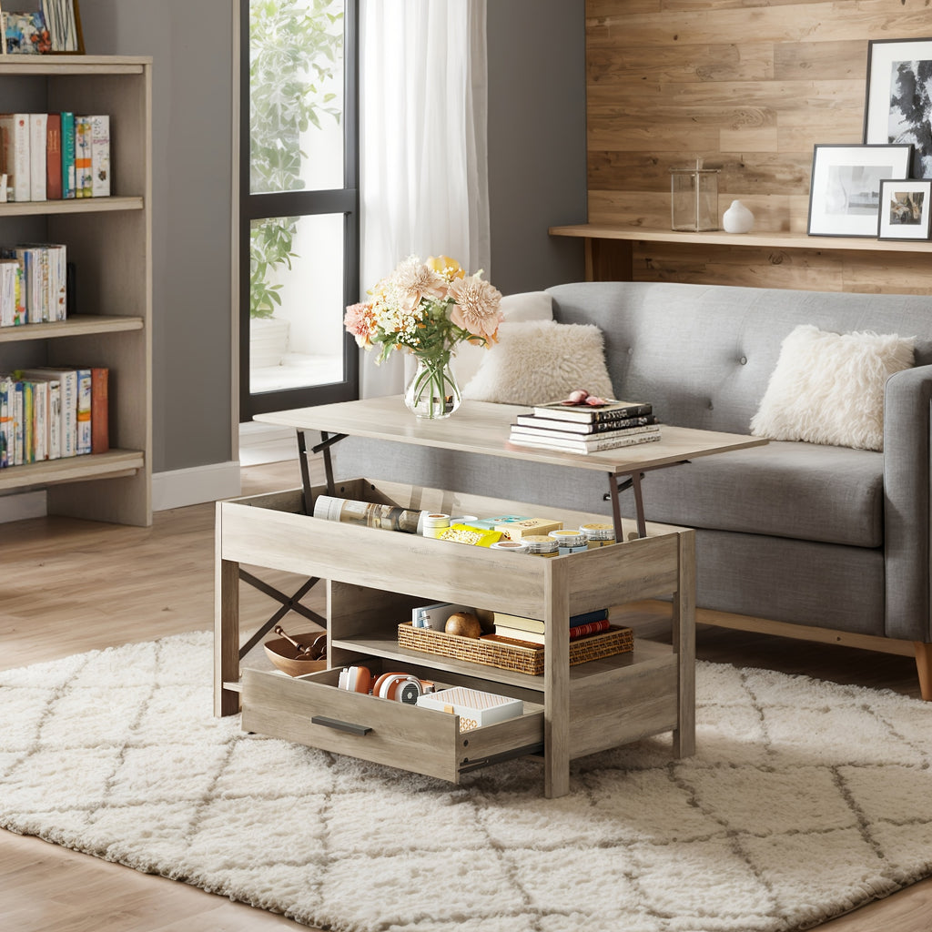 adjustable lift top coffee table storage drawers hidden - Temu