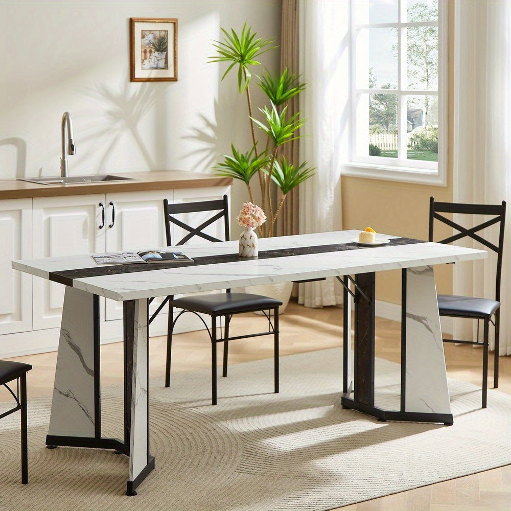 70 9 inch dining table 6 people modern rectangular kitchen - Temu