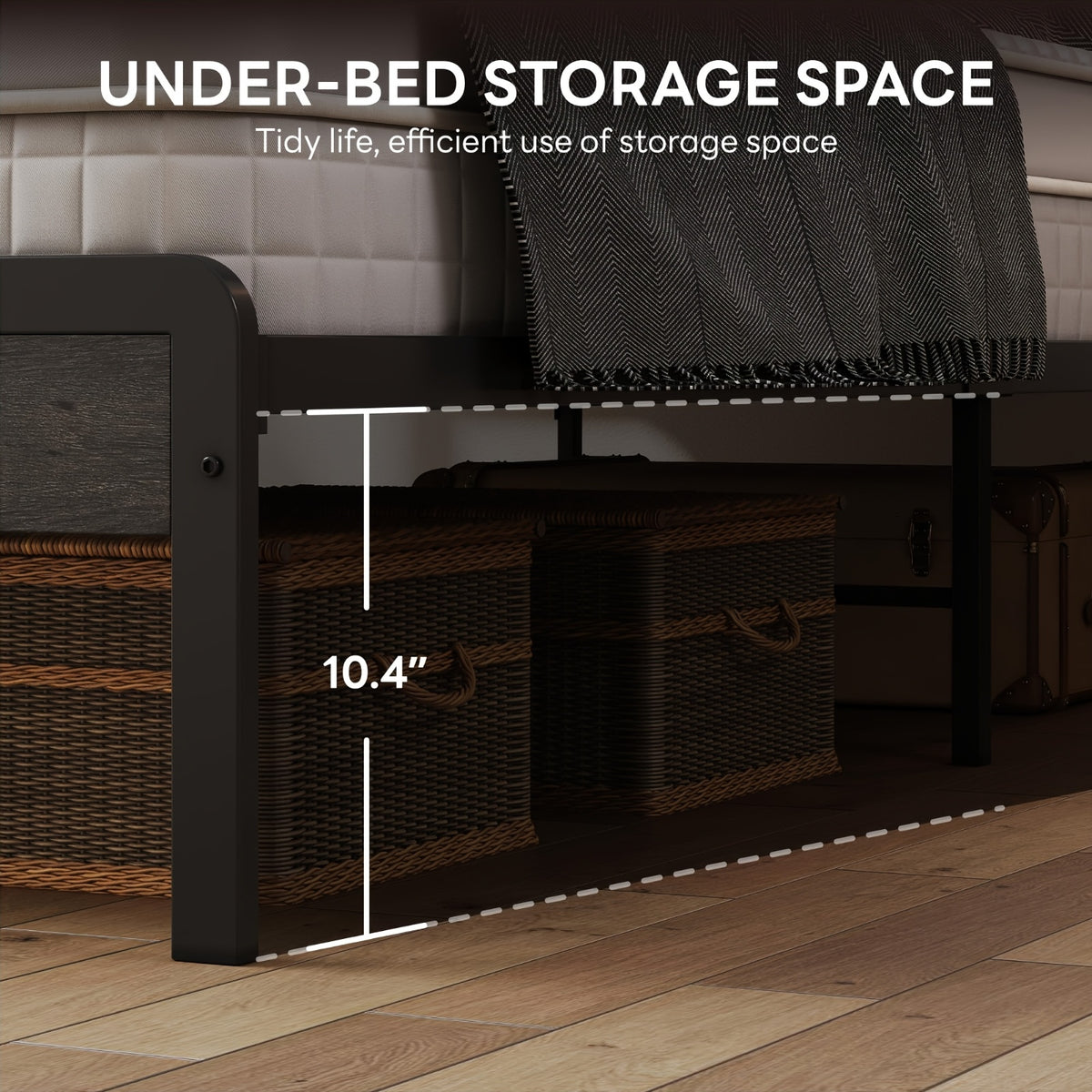 king size bed frame 2 tier storage shelf headboard - Temu