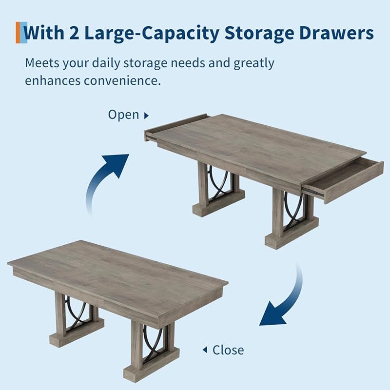 a dining table suitable 6 8 people featuring two drawers a - Temu