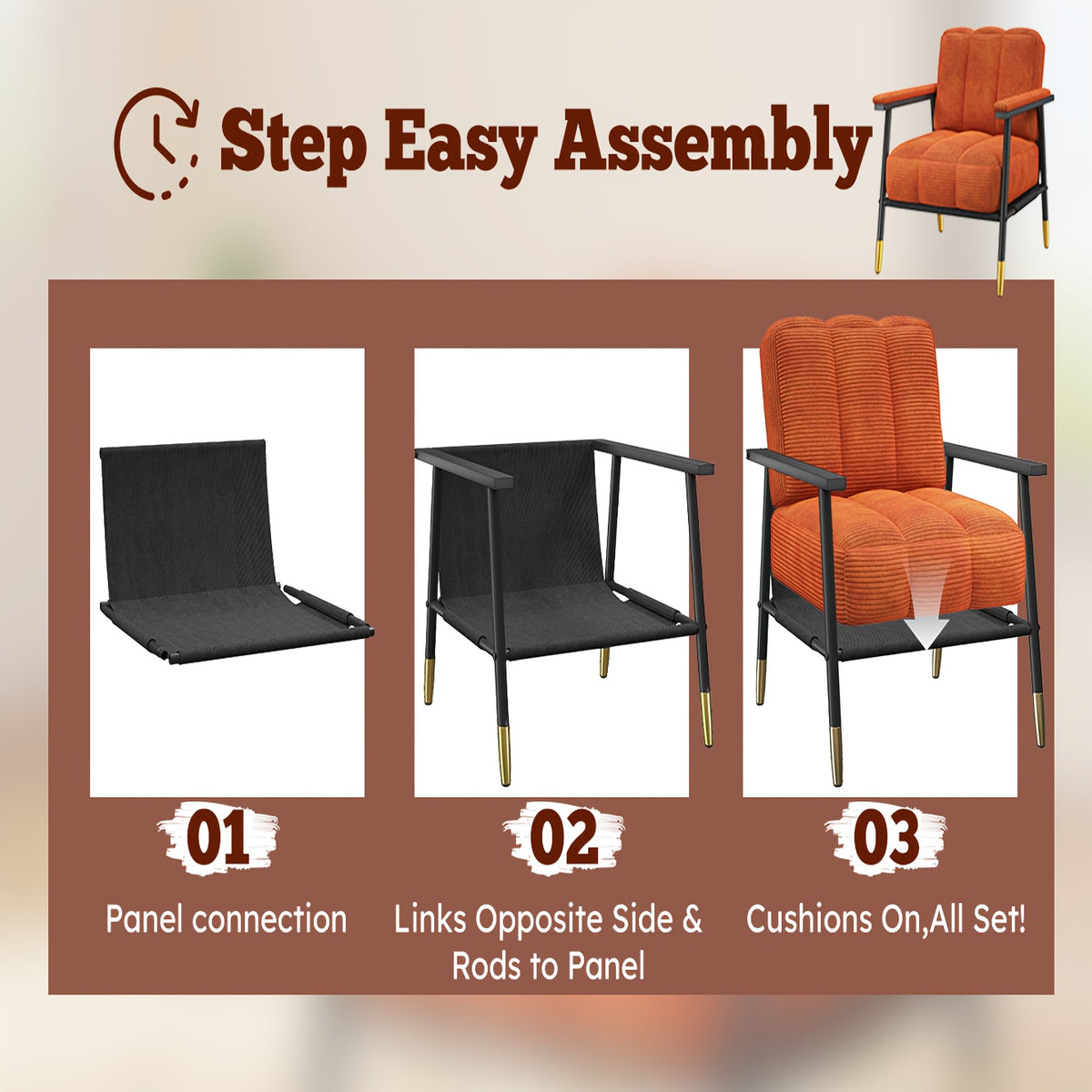 century modern striped recliner chair thick - Temu