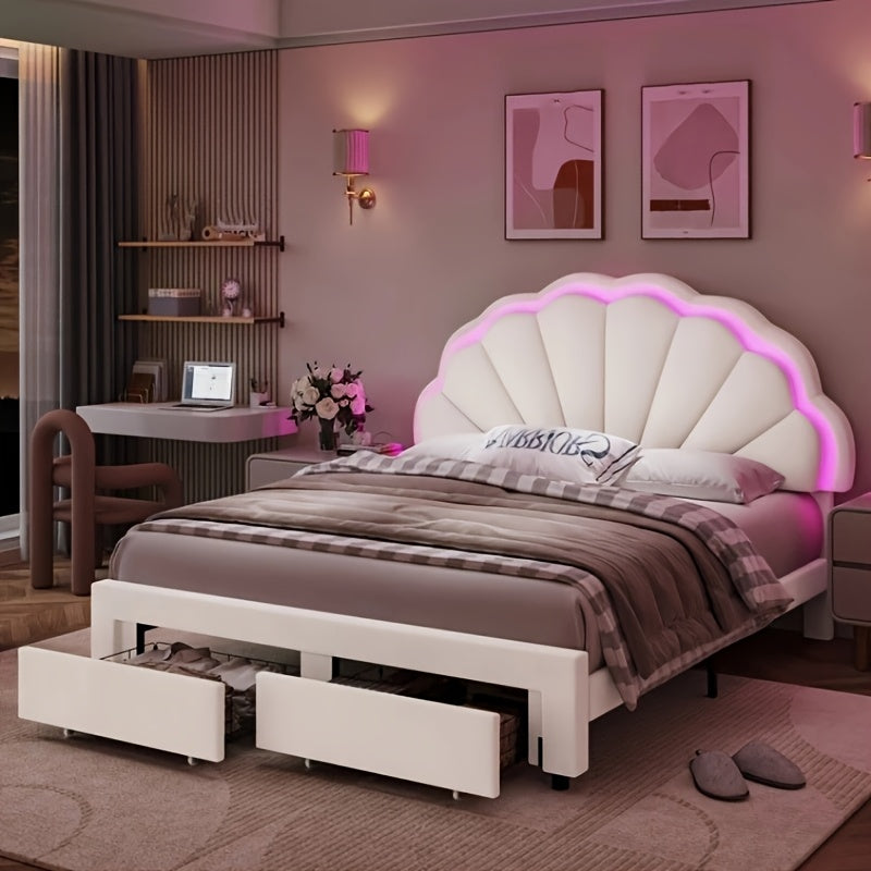 fultru led bed frame featuring a   storage drawer - Temu