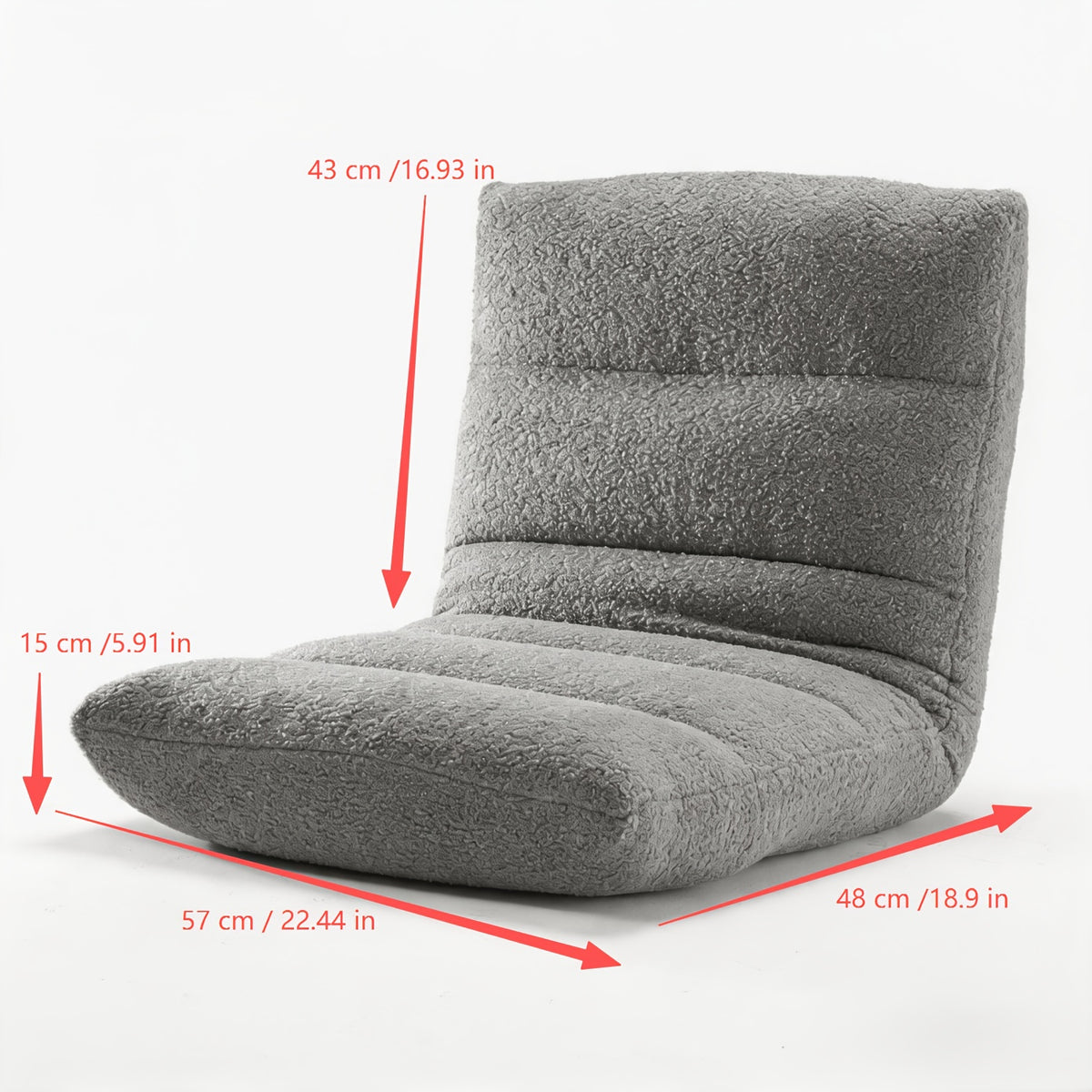folding floor chair back support adjustable back teddy - Temu
