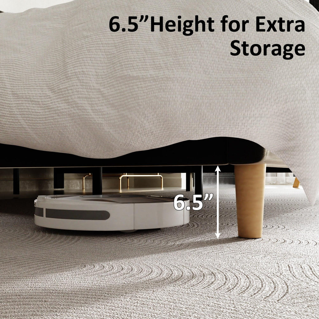 full   century modern upholstered bed frame white fabric - Temu