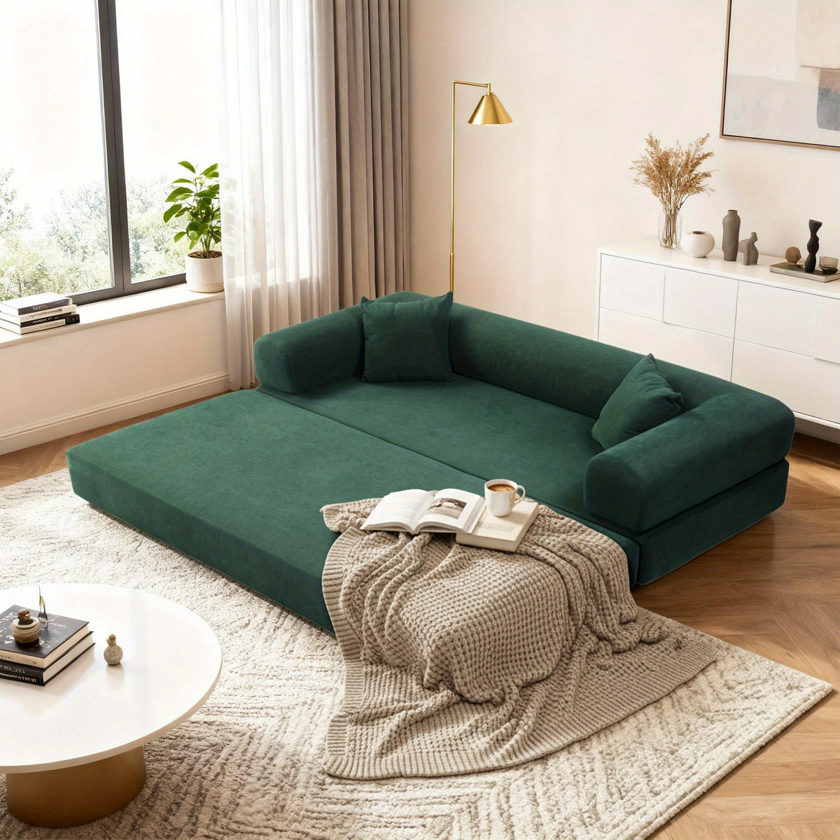 80 convertible sofa bed 3 in 1 corduroy folding pull couch - Temu