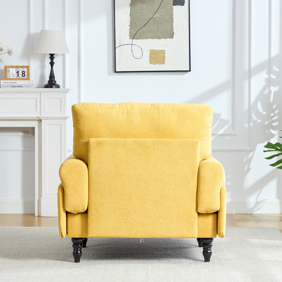 modern chenille chaise lounge comfortable backrest armrests - Temu