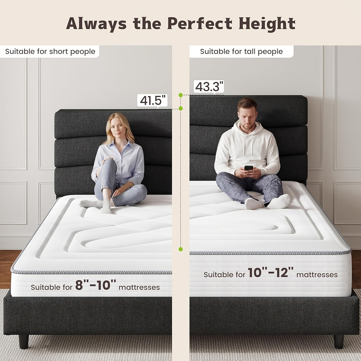 upholstered king queen full twin size bed frame - Temu